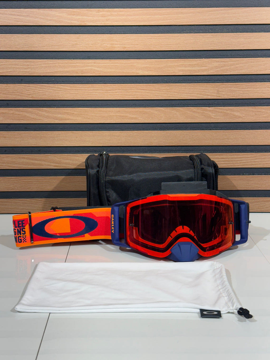 Oakley Front Line MX Goggles TLD Confetti Orange / Red - Red Prizm Lens