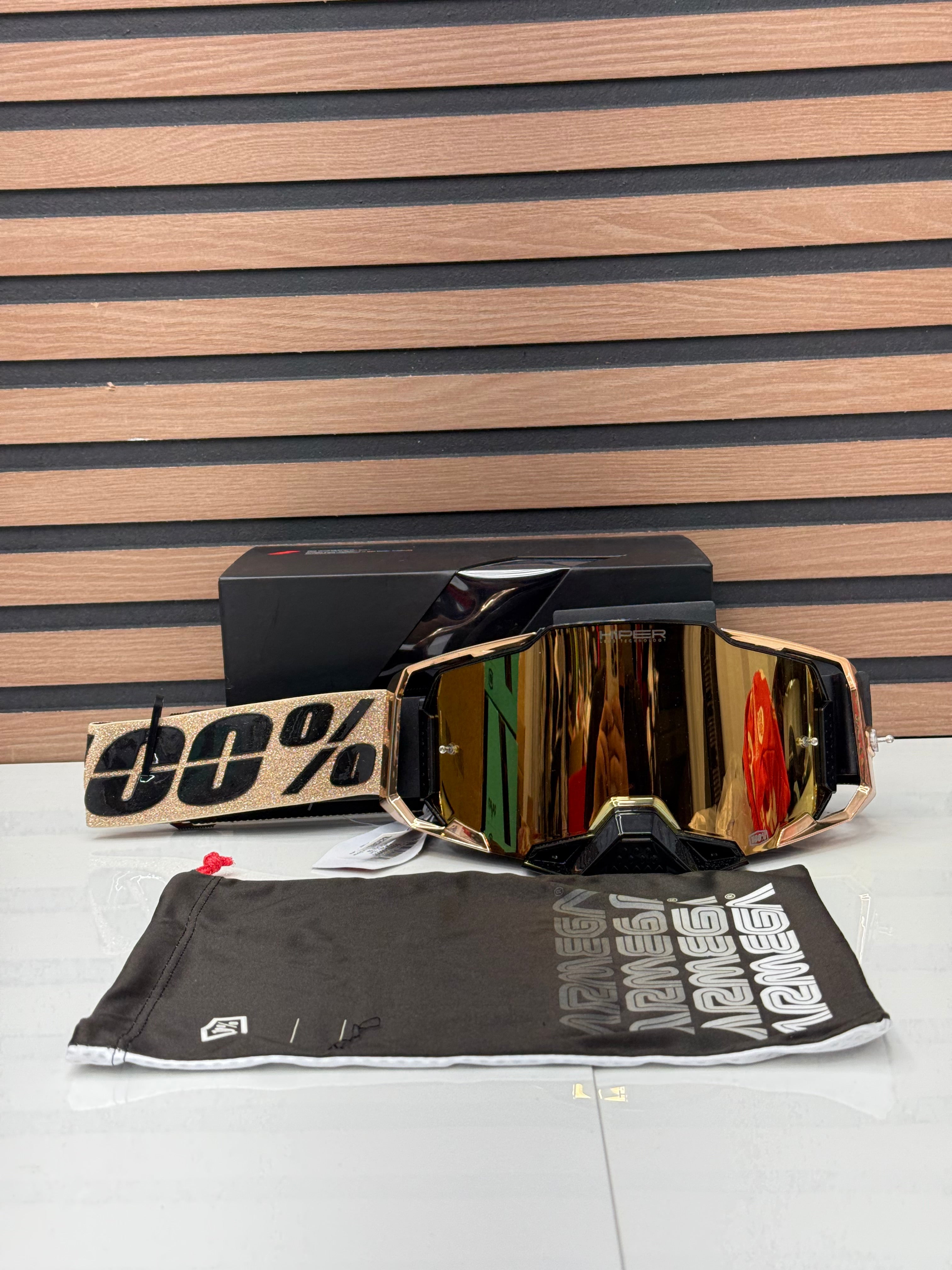 100% Armega Glory Bronze / Black -  Gold Mirror Lens Goggles