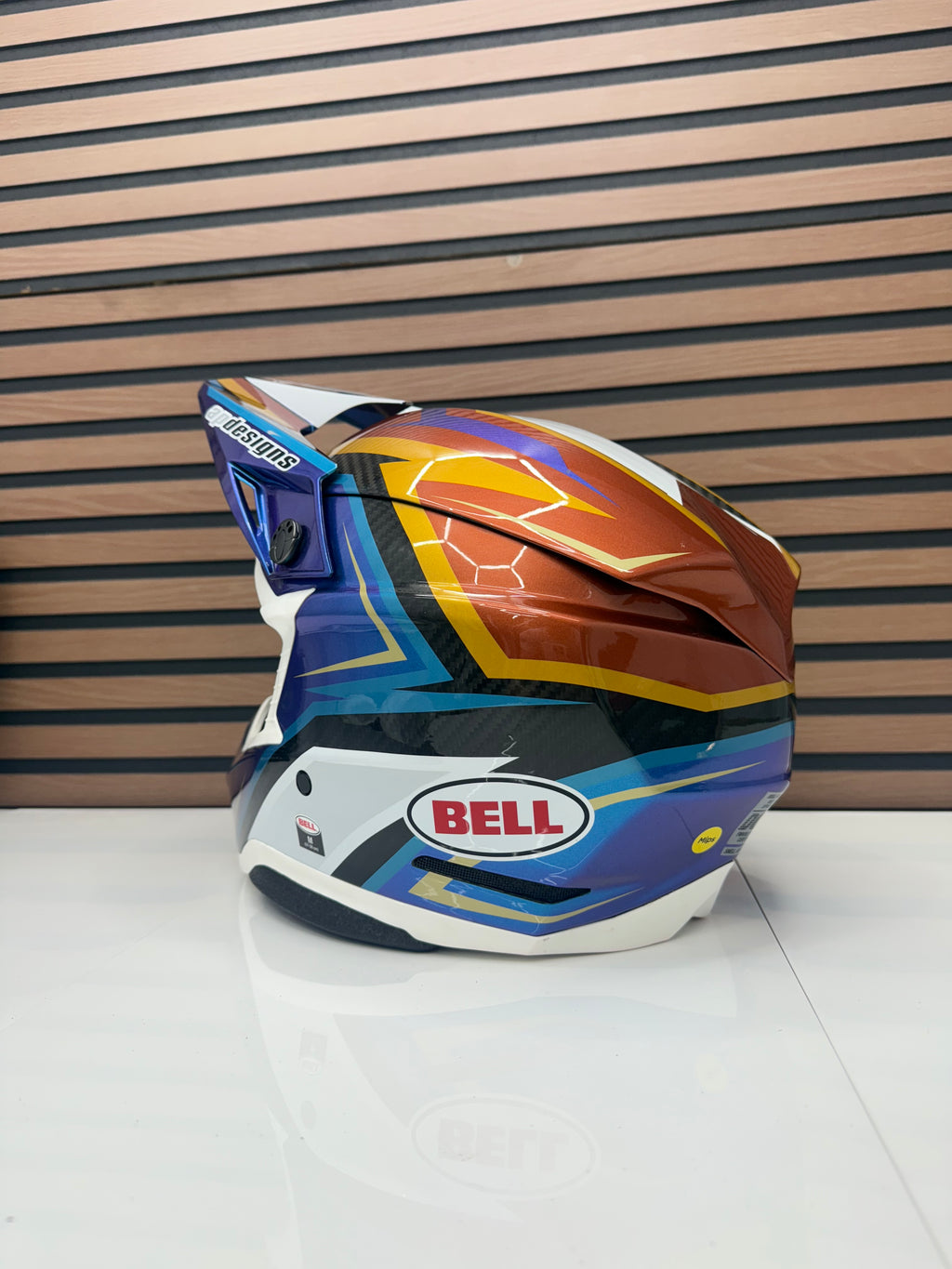 Like New - Bell Moto-10 Spherical Tomac Edition Helmet Blue / Bronze - Size Medium