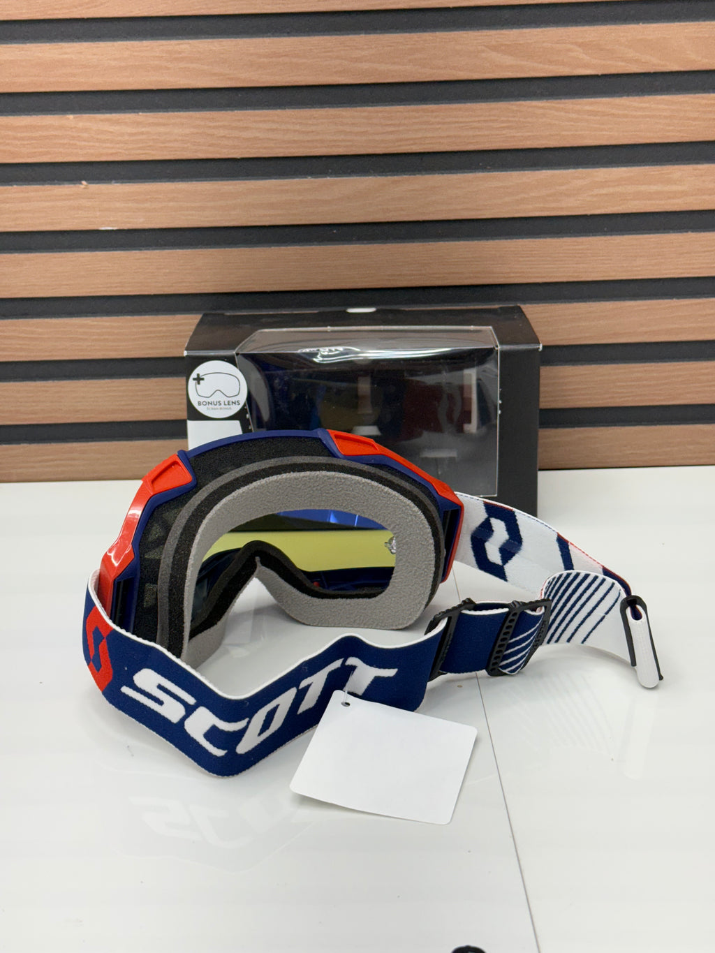 Scott Fury Moto Goggle Red / Blue - Blue Mirror Lens