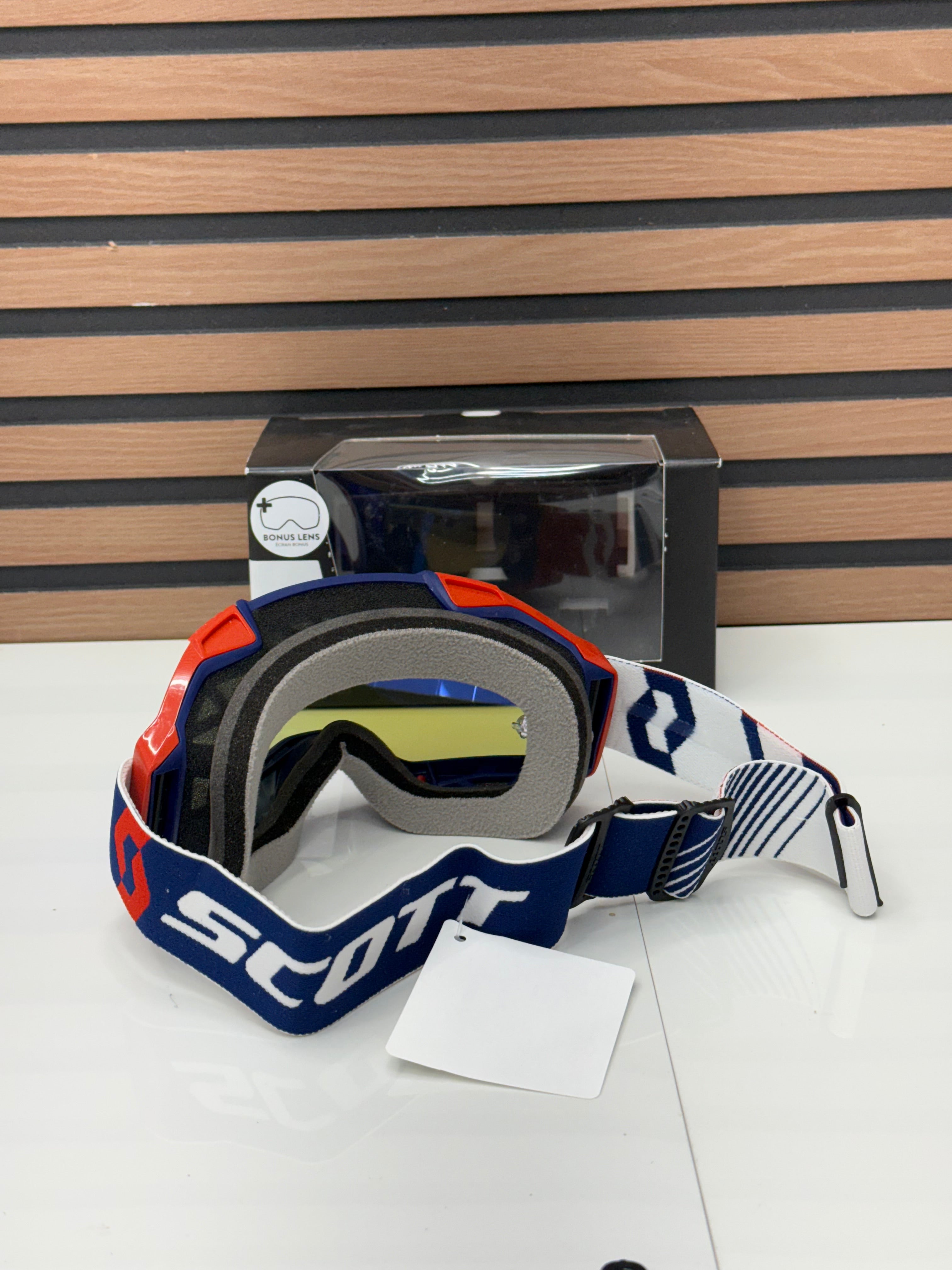 Scott Fury Moto Goggle Red / Blue - Blue Mirror Lens