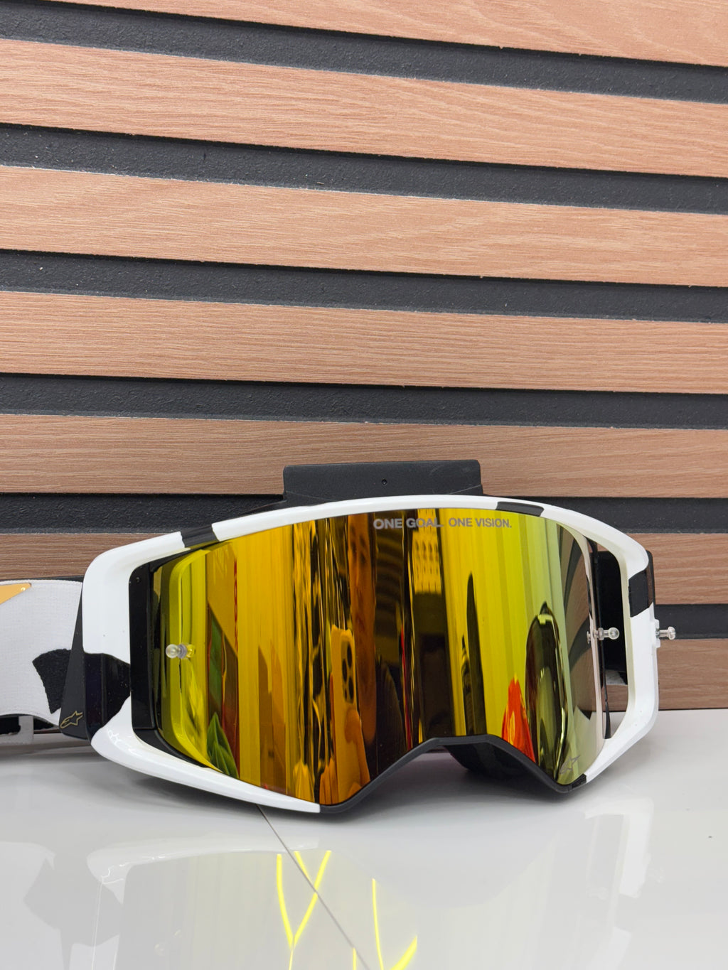 Alpinestars Supertech Corp Goggles Absolute Vision Black / White - Gold Mirror Lens