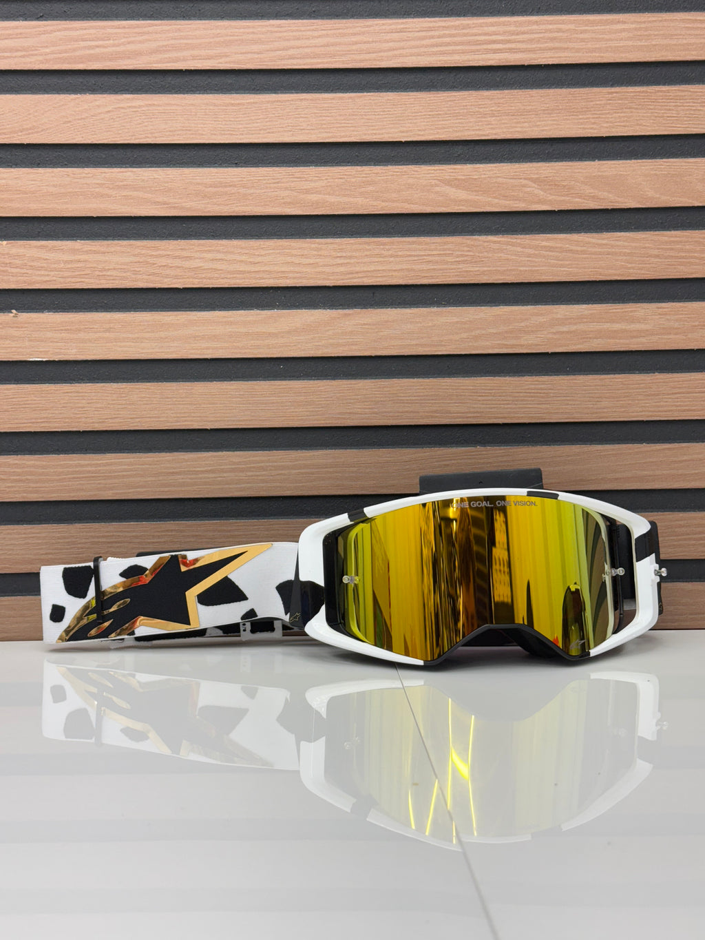 Alpinestars Supertech Corp Goggles Absolute Vision Black / White - Gold Mirror Lens