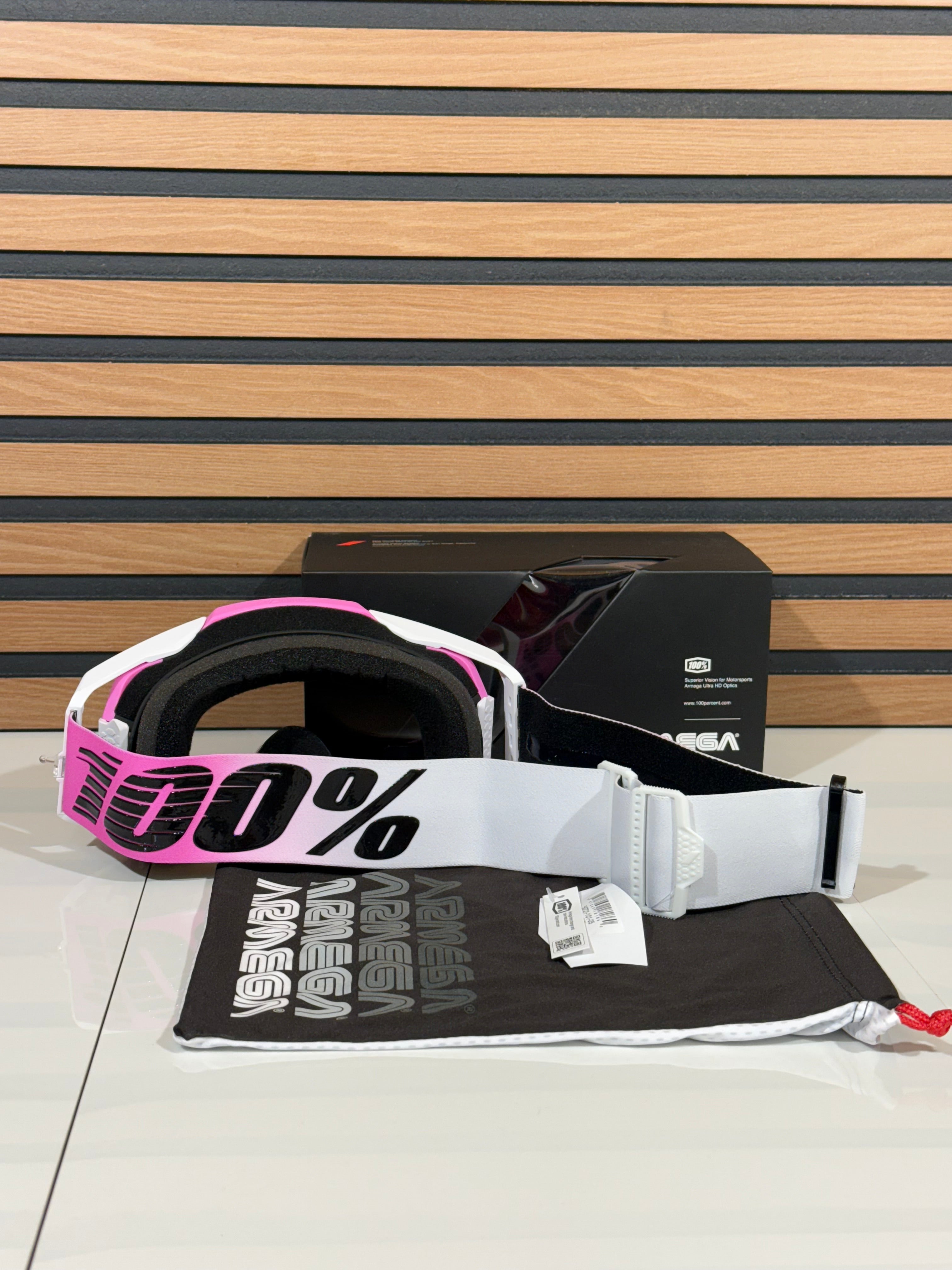 100% Armega Goggles Harmony Pink / White - Clear Lens