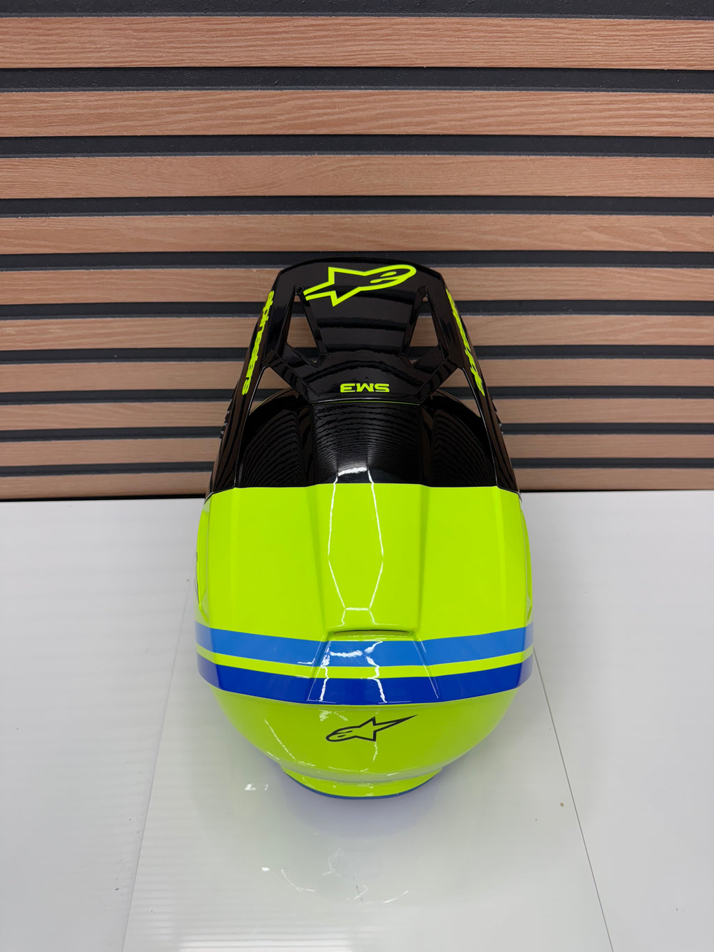 Alpinestars Youth SM3 Radium Helmet - Youth Medium - Fluo Yellow / Blue