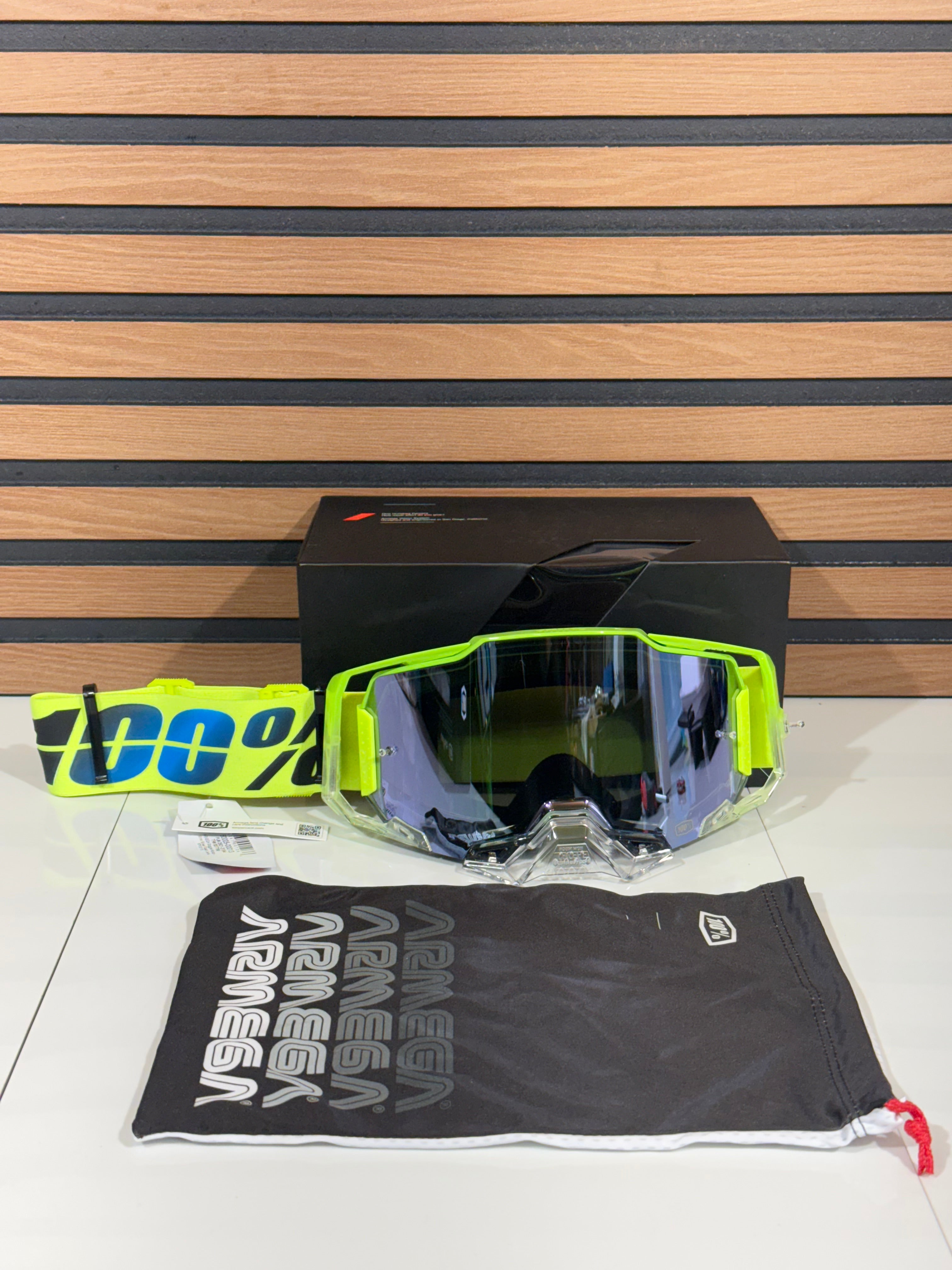 100% Koropi Silver Flash Mirror Lens Armega Goggles