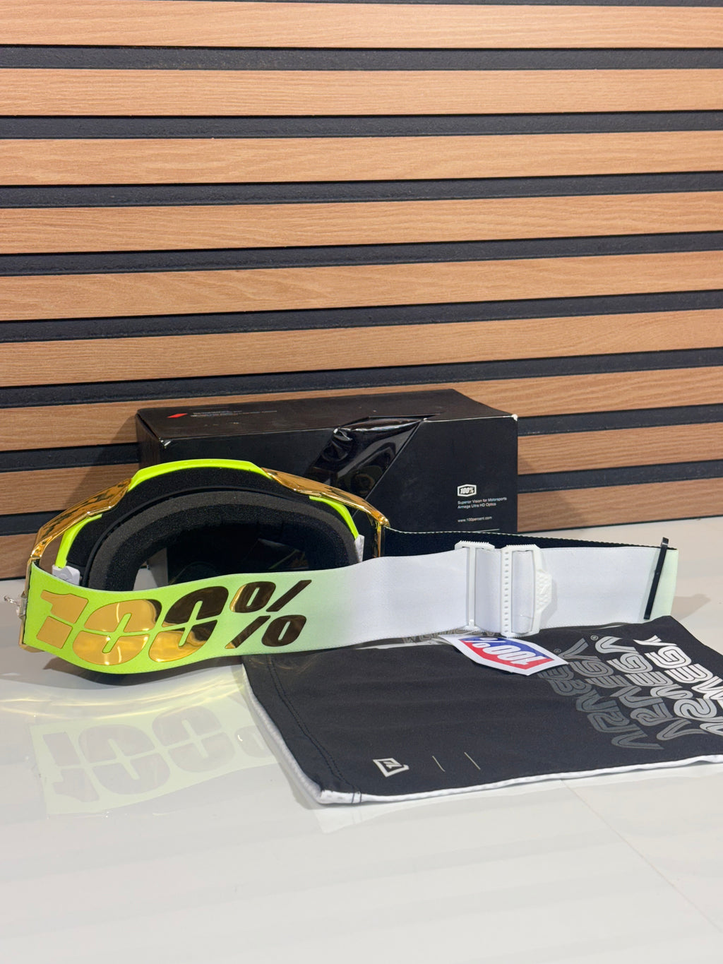 100% Armega Goggle FeelGood Neon / Gold - Clear Lens