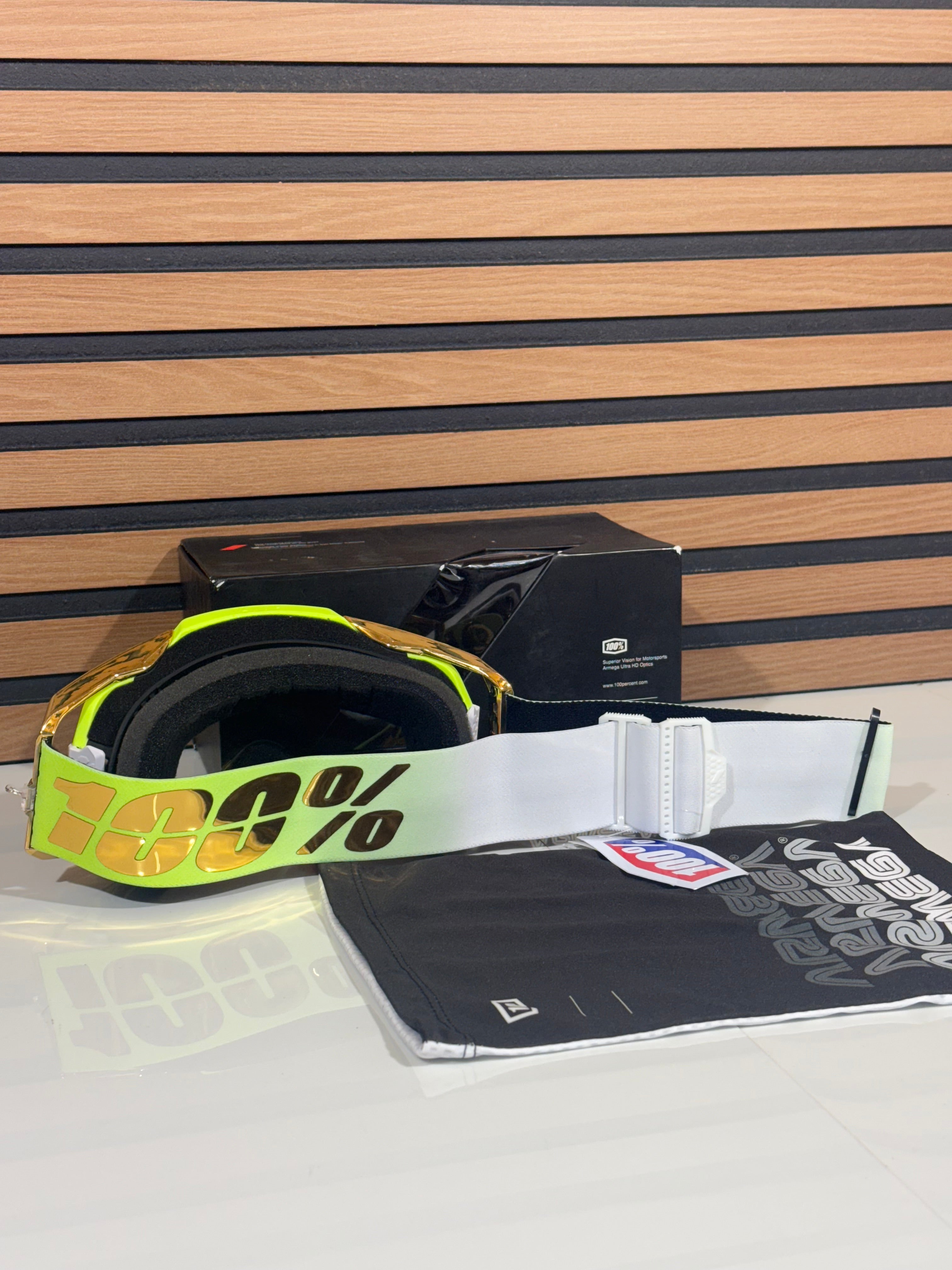 100% Armega Goggle FeelGood Neon / Gold - Clear Lens