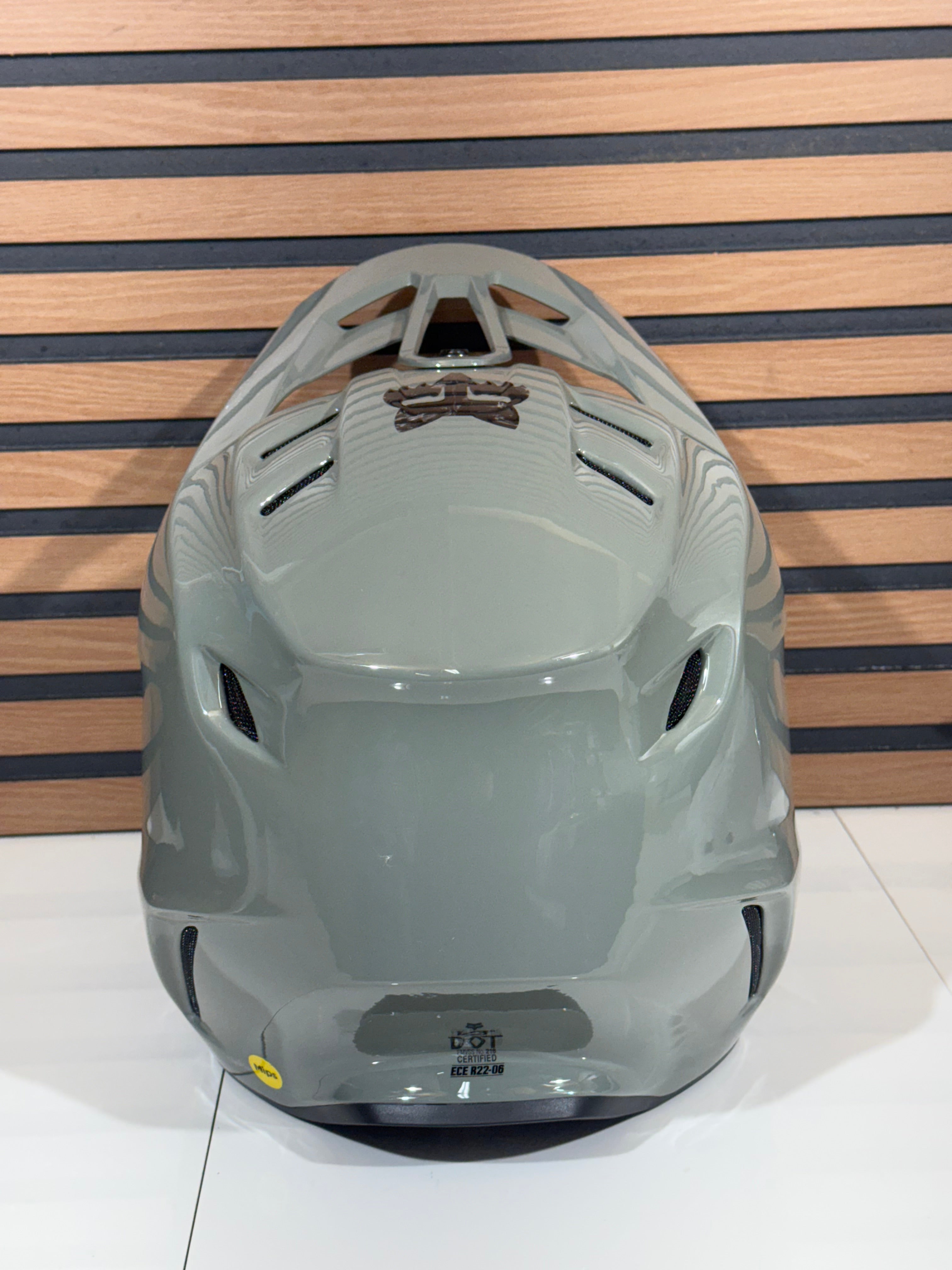 Fox Racing V3 RS Carbon Solid Helmet - Dark Stone Grey - Large
