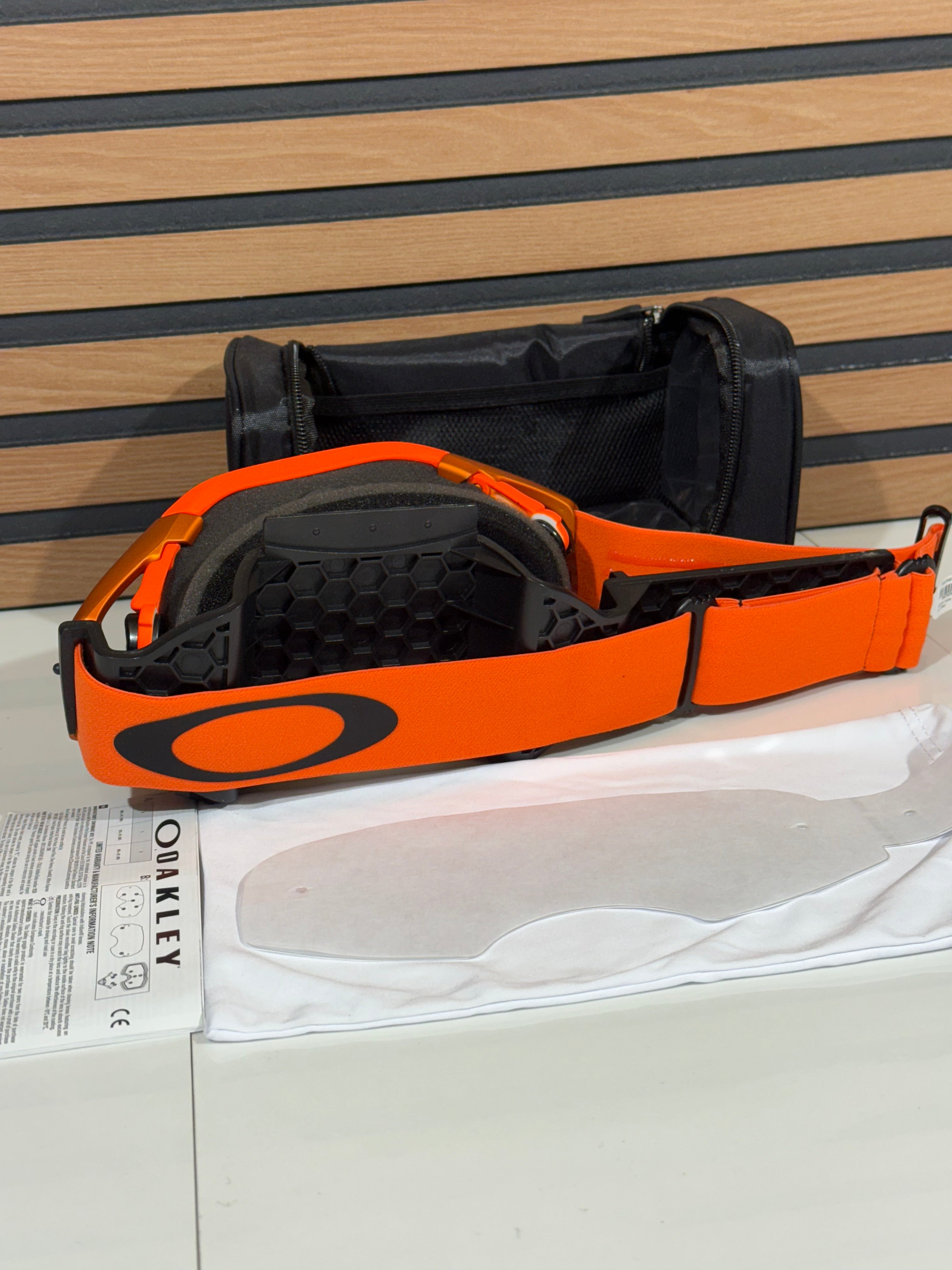 Oakley Airbrake MX Moto Goggles Orange - Clear Lens