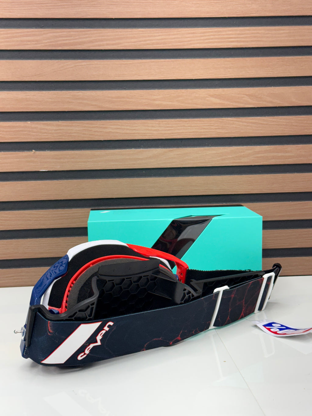 100% Armega x Seven Goggle Onyx - Red / Navy - Mirror Red Lens
