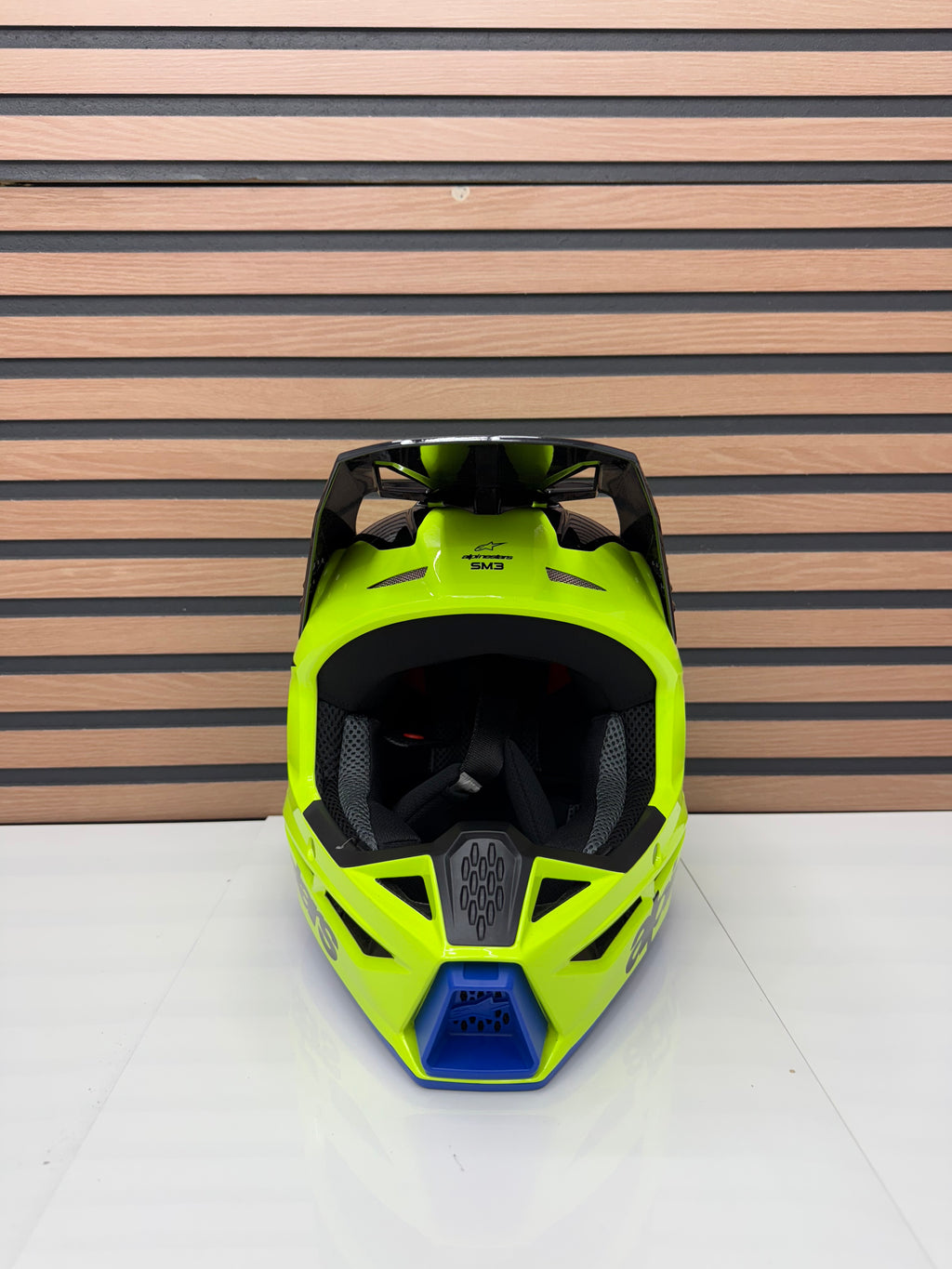 Alpinestars Youth SM3 Radium Helmet - Youth Medium - Fluo Yellow / Blue