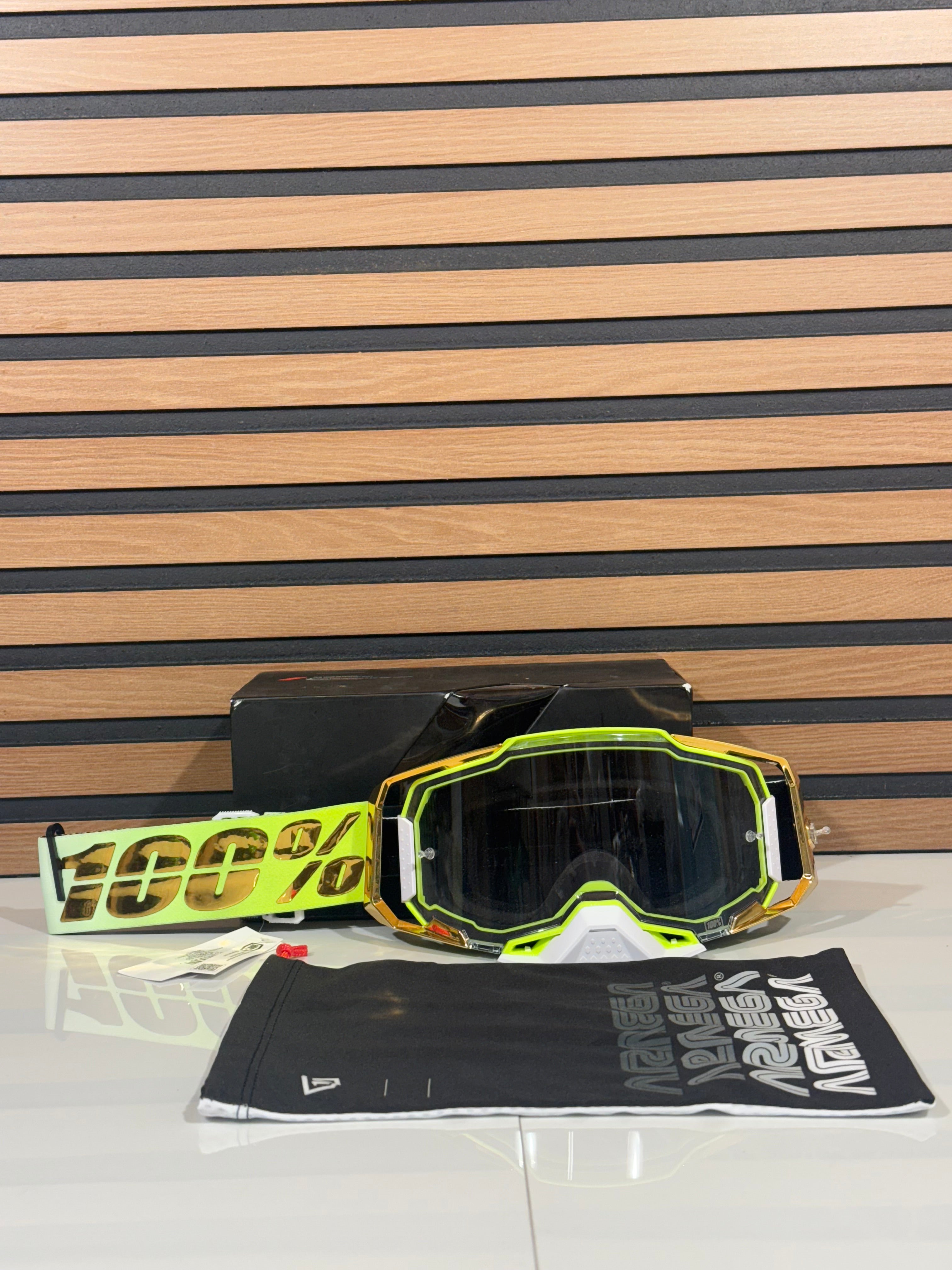 100% Armega Goggle FeelGood Neon / Gold - Clear Lens