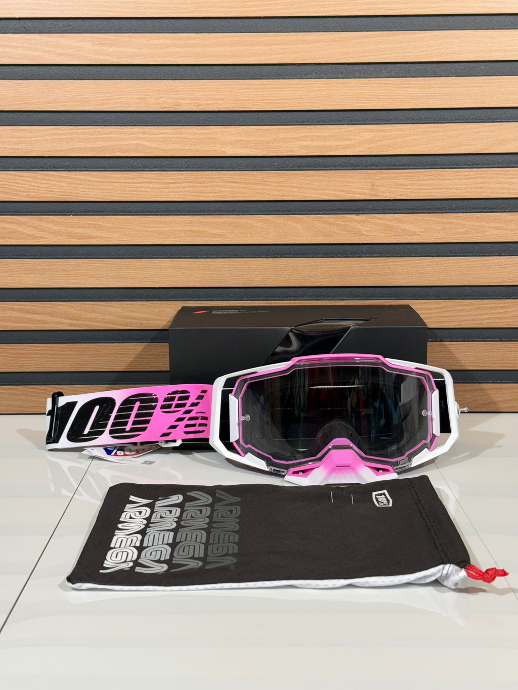 100% Armega Goggles Harmony Pink / White - Clear Lens