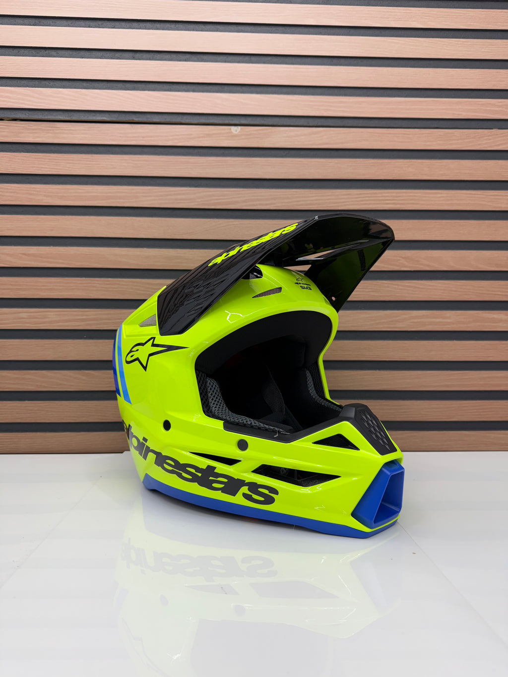 Alpinestars Youth SM3 Radium Helmet - Youth Medium - Fluo Yellow / Blue