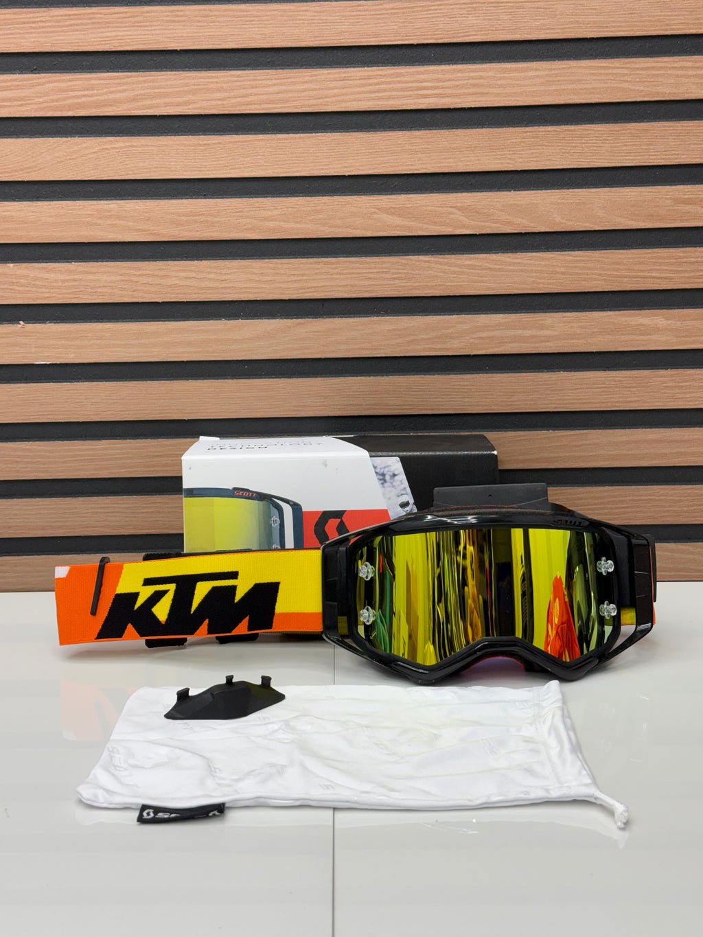 KTM Powerwear Scott Prospect Goggle Orange / Yellow - Gold Mirror Lens