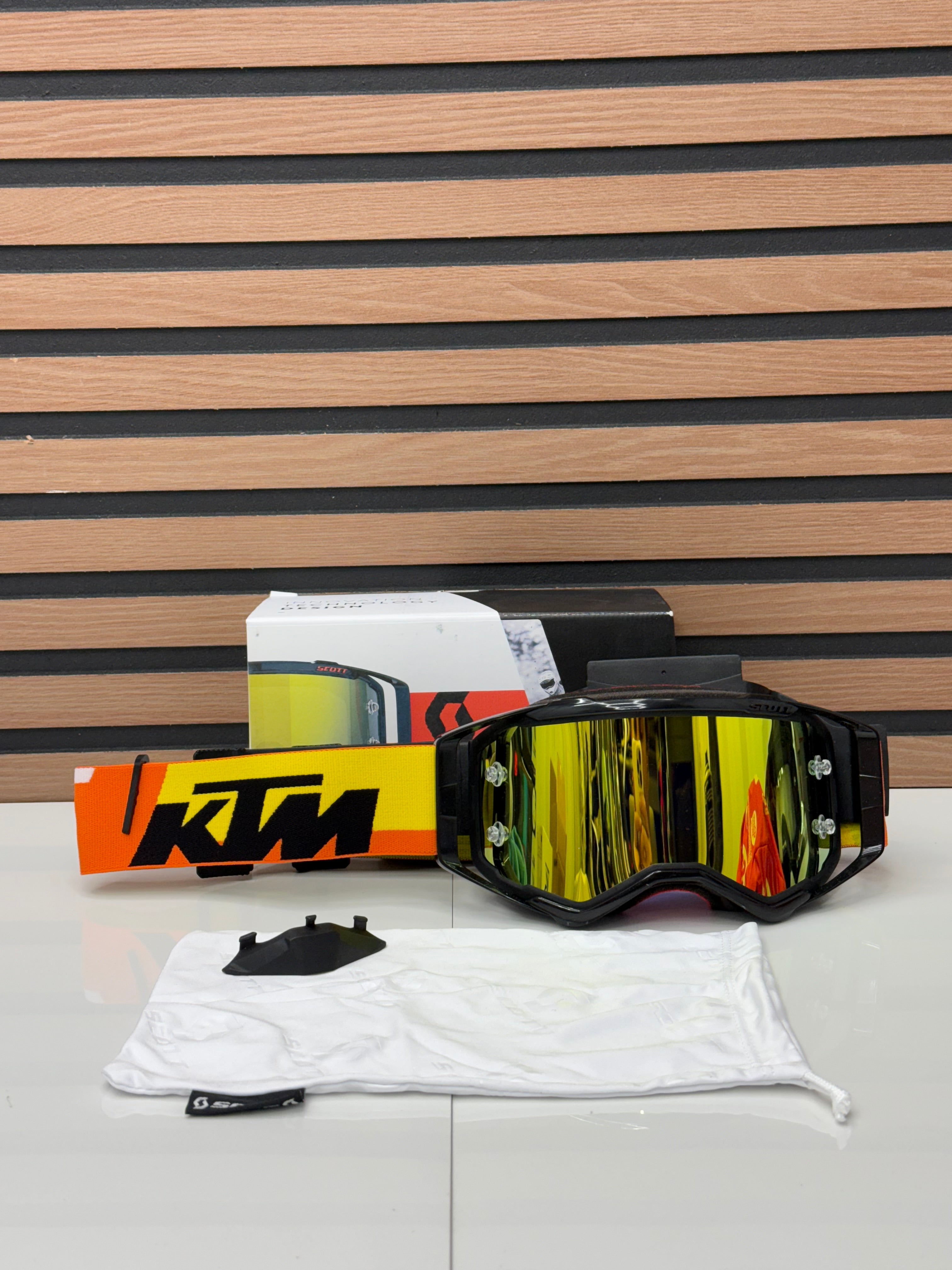 KTM Powerwear Scott Prospect Goggle Orange / Yellow - Gold Mirror Lens