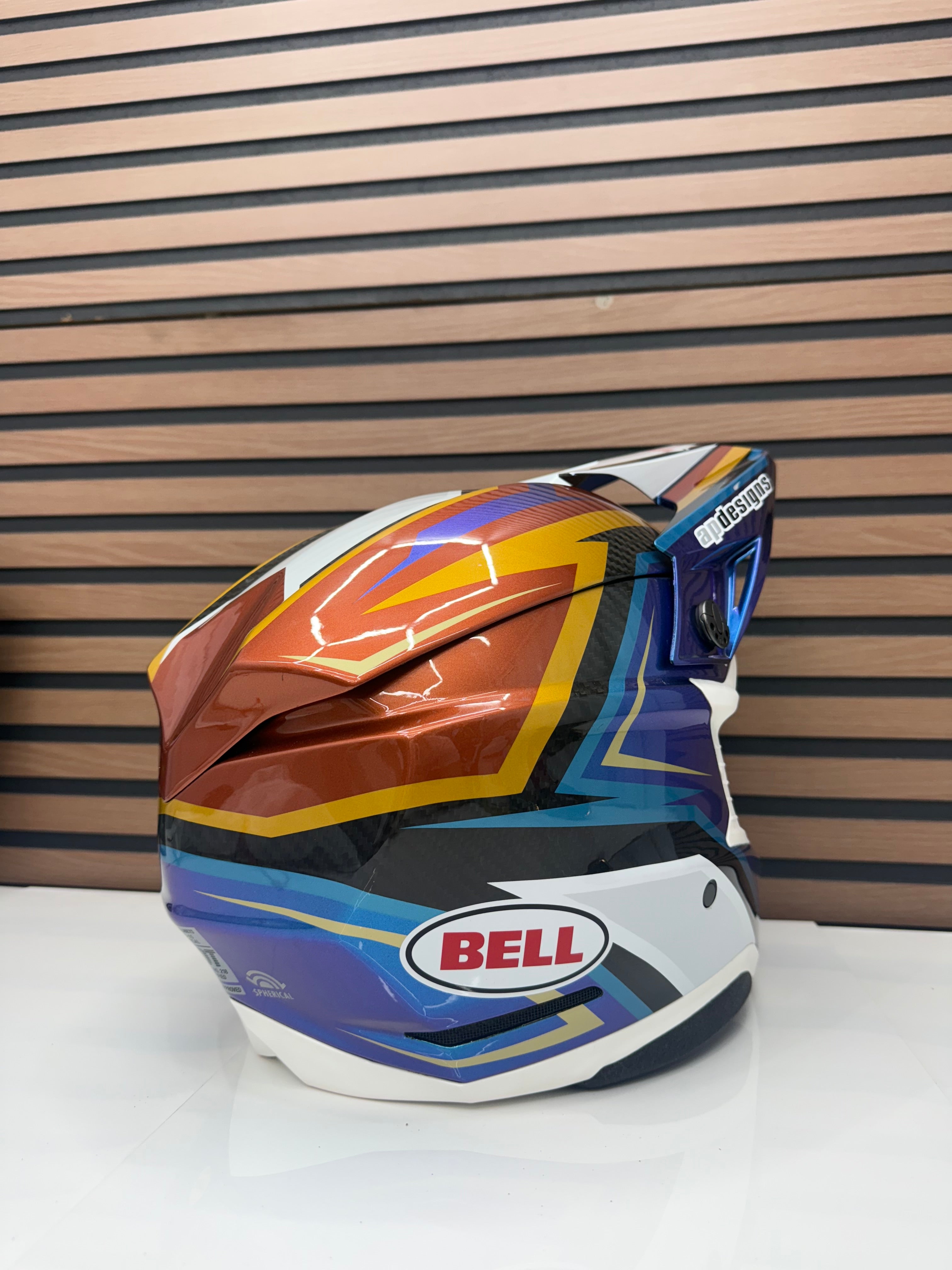 Like New - Bell Moto-10 Spherical Tomac Edition Helmet Blue / Bronze - Size Medium