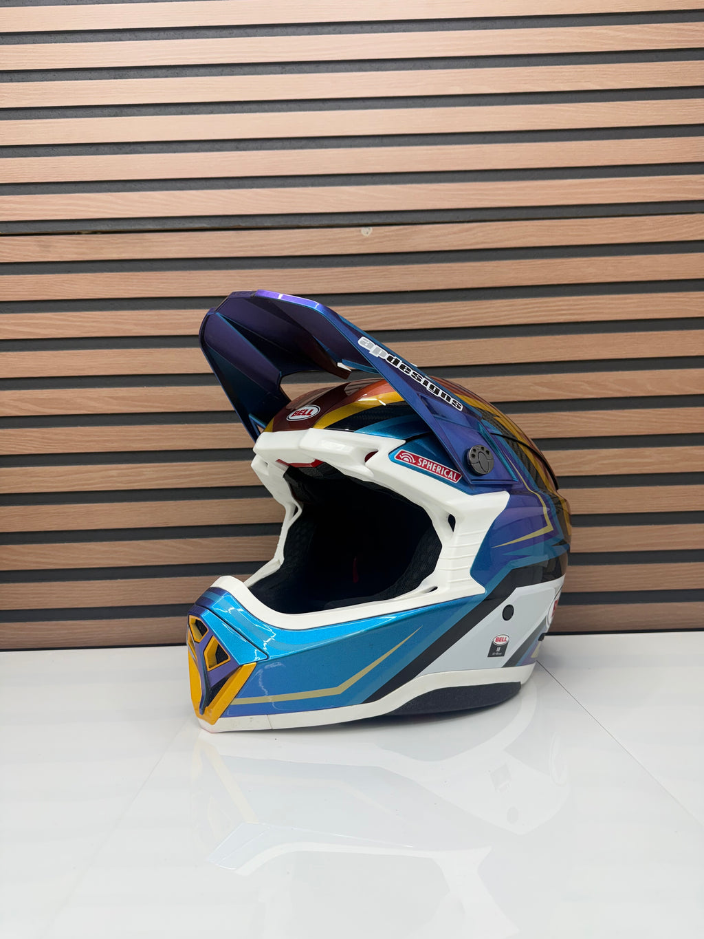 Like New - Bell Moto-10 Spherical Tomac Edition Helmet Blue / Bronze - Size Medium