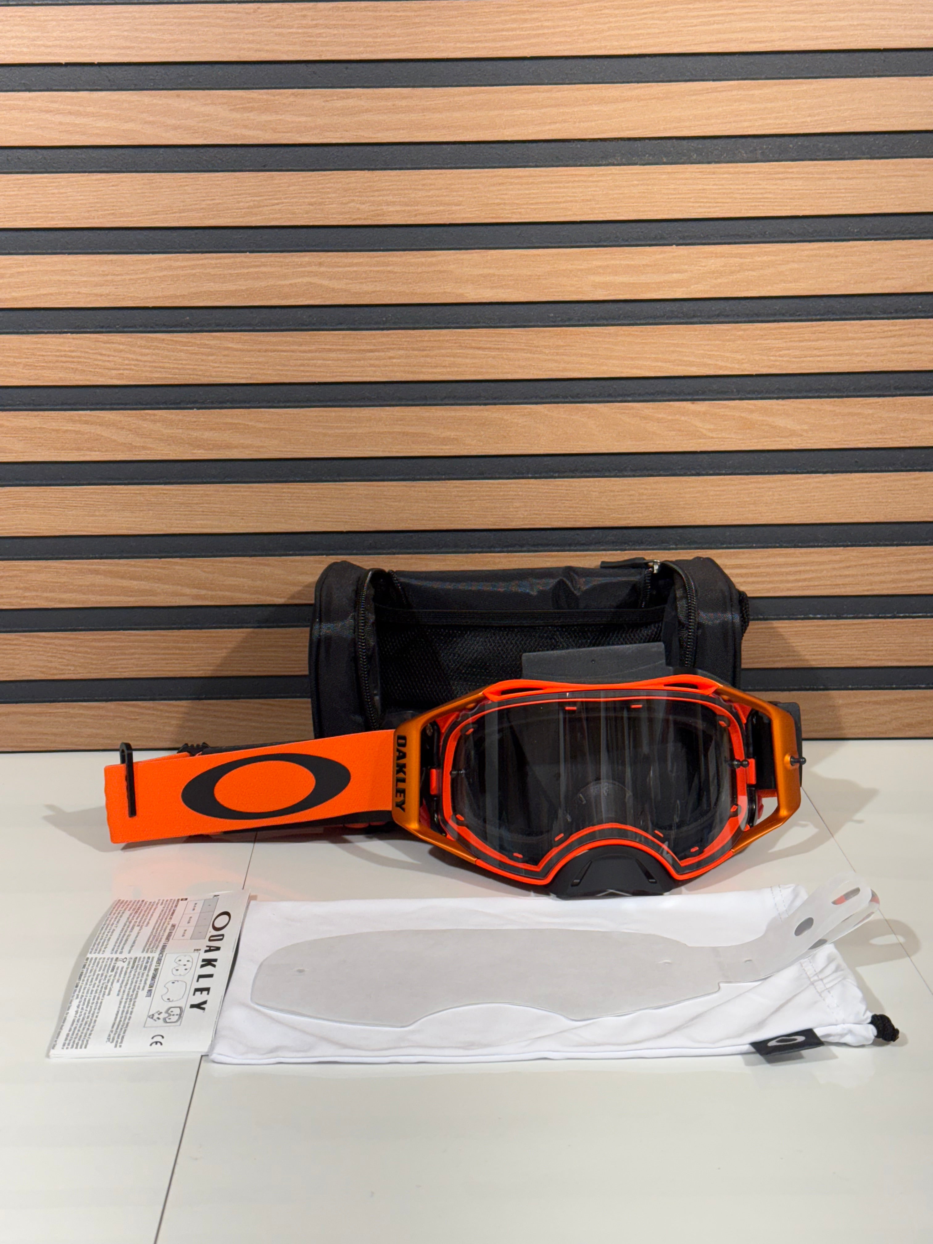 Oakley Airbrake MX Moto Goggles Orange - Clear Lens