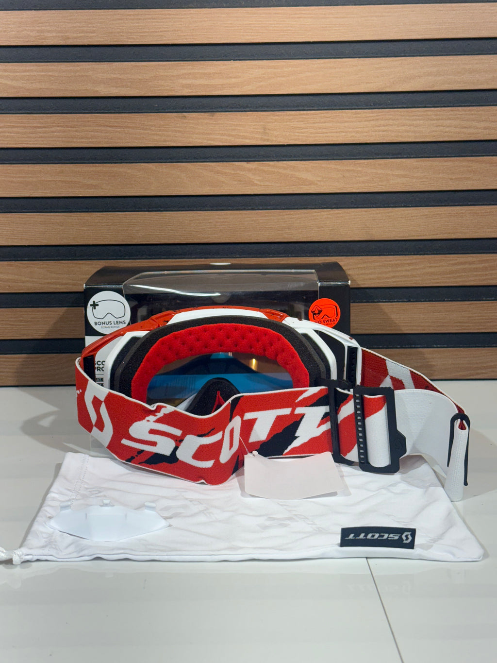 SCOTT MX GOGGLE PROSPECT WHITE RED ORANGE CHROME LENS LE