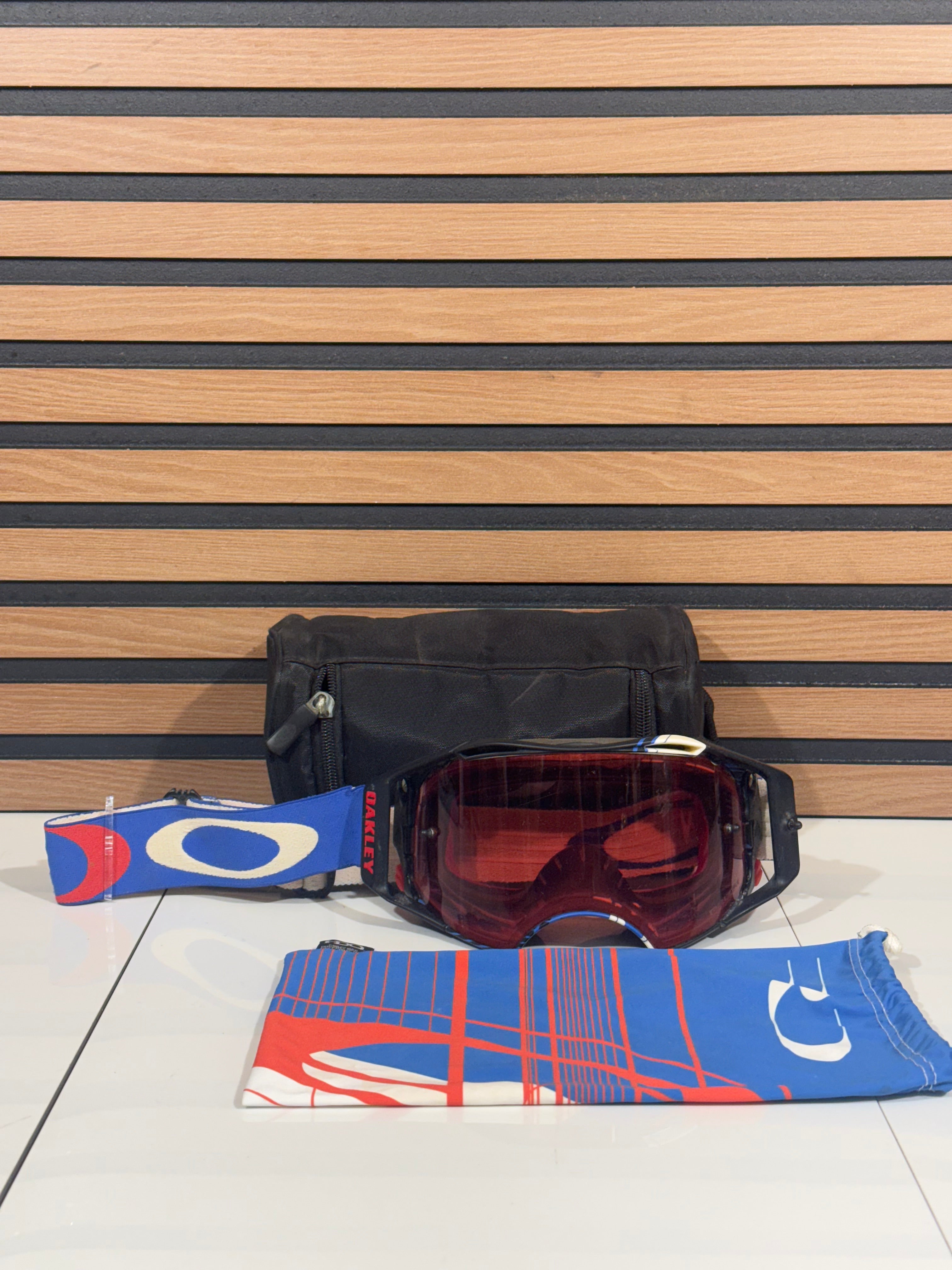 Rare Oakley Airbrake Ryan Dungey Goggle Blue / Red - Red Lens