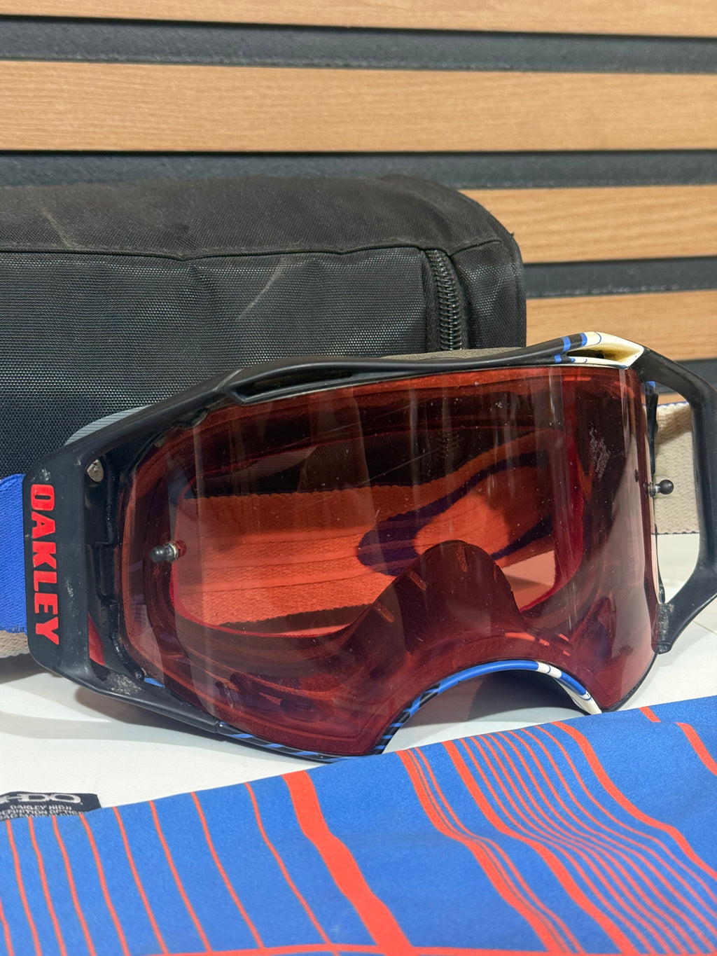 Rare Oakley Airbrake Ryan Dungey Goggle Blue / Red - Red Lens